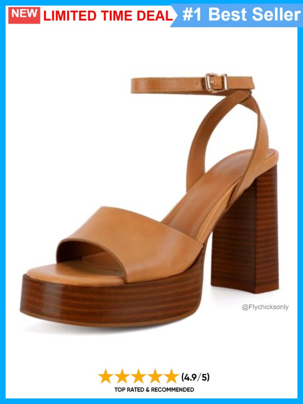 Platform Heels Open Toe Chunky Block Heel Ankle Strap Sandals